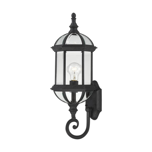 Wall Lantern Nuvo 60-4973 Boxwood - 1 Light - 22 in. - Outdoor Wall with Clear Beveled Glass - Textured Black Finish Nuvo
