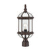 Post Lantern Nuvo 60-4975 Boxwood - 1 Light - 19 in. - Outdoor Post with Clear Beveled Glass - Rustic Bronze Finish Nuvo