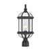 Post Lantern Nuvo 60-4976 Boxwood - 1 Light - 19 in. - Outdoor Post with Clear Beveled Glass - Textured Black Finish Nuvo