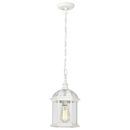 Hanging Lantern Nuvo 60-4977 Boxwood - 1 Light - 14 in. - Outdoor Hanging with Clear Beveled Glass - White Finish Nuvo