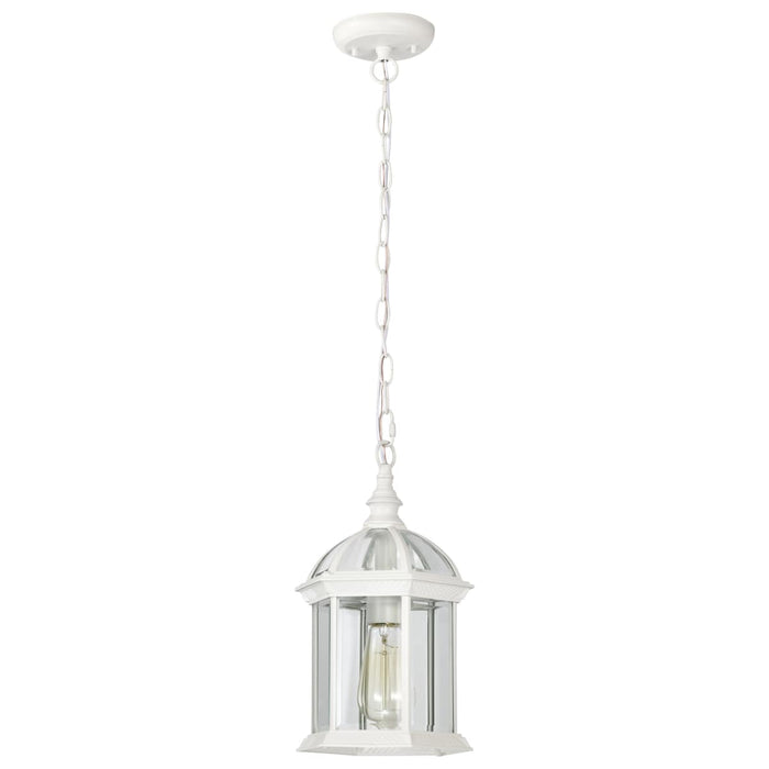 Hanging Lantern Nuvo 60-4977 Boxwood - 1 Light - 14 in. - Outdoor Hanging with Clear Beveled Glass - White Finish Nuvo