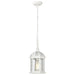 Hanging Lantern Nuvo 60-4977 Boxwood - 1 Light - 14 in. - Outdoor Hanging with Clear Beveled Glass - White Finish Nuvo