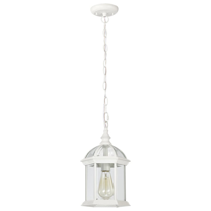 Hanging Lantern Nuvo 60-4977 Boxwood - 1 Light - 14 in. - Outdoor Hanging with Clear Beveled Glass - White Finish Nuvo