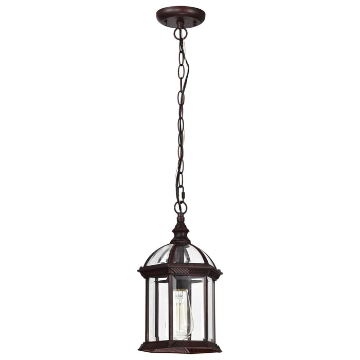 Hanging Lantern Nuvo 60-4978 Boxwood - 1 Light - 14 in. - Outdoor Hanging with Clear Beveled Glass - Rustic Bronze Finish Nuvo