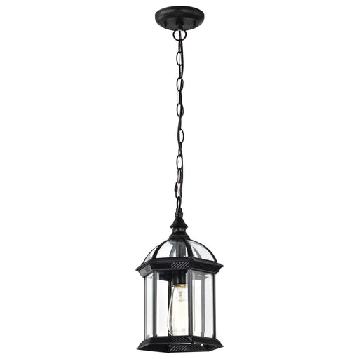 Hanging Lantern Nuvo 60-4979 Boxwood - 1 Light - 14 in. - Outdoor Hanging with Clear Beveled Glass - Textured Black Finish Nuvo