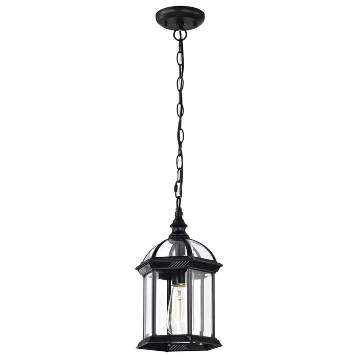 Hanging Lantern Nuvo 60-4979 Boxwood - 1 Light - 14 in. - Outdoor Hanging with Clear Beveled Glass - Textured Black Finish Nuvo