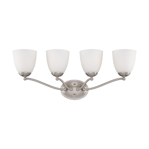 Vanity Nuvo 60-5034 Patton - 4 Light - Vanity Fixture with Frosted Glass - Brushed Nickel Finish Nuvo