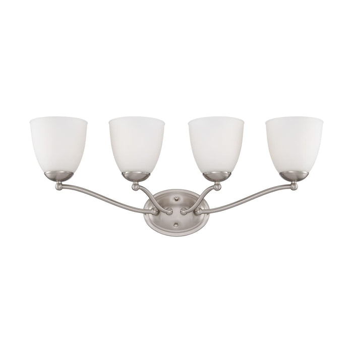 Vanity Nuvo 60-5034 Patton - 4 Light - Vanity Fixture with Frosted Glass - Brushed Nickel Finish Nuvo