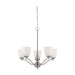 Chandelier Nuvo 60-5035 Patton - 5 Light - Chandelier (Arms Up) with Frosted Glass - Brushed Nickel Finish Nuvo