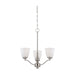 Chandelier Nuvo 60-5036 Patton - 3 Light - Chandelier (Arms Up) with Frosted Glass - Brushed Nickel Finish Nuvo
