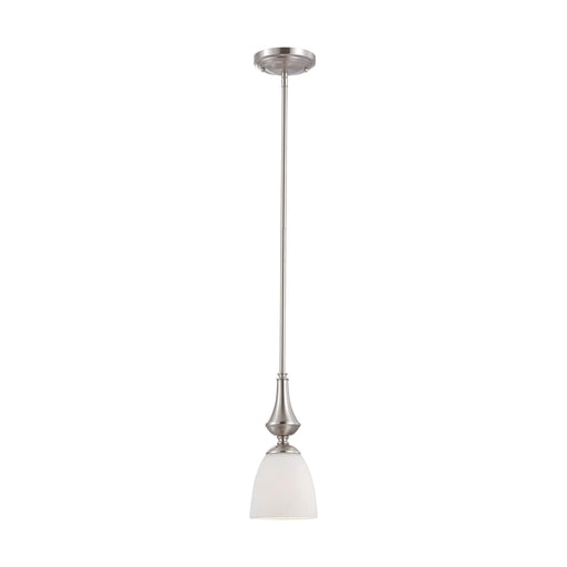Mini Pendant Nuvo 60-5037 Patton - 1 Light - Mini Pendant with Frosted Glass - Brushed Nickel Finish Nuvo