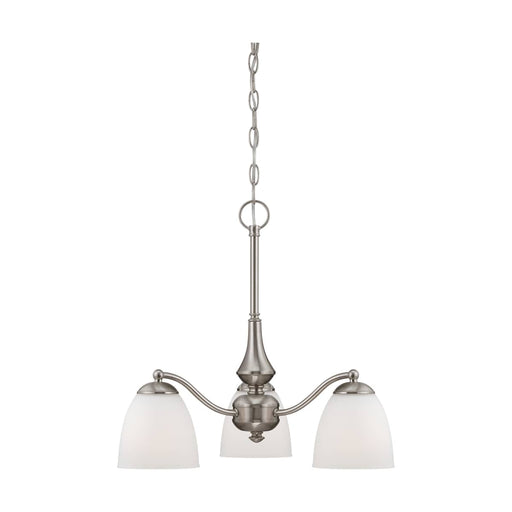 Chandelier Nuvo 60-5042 Patton - 3 Light - Chandelier (Arms Down) with Frosted Glass - Brushed Nickel Finish Nuvo