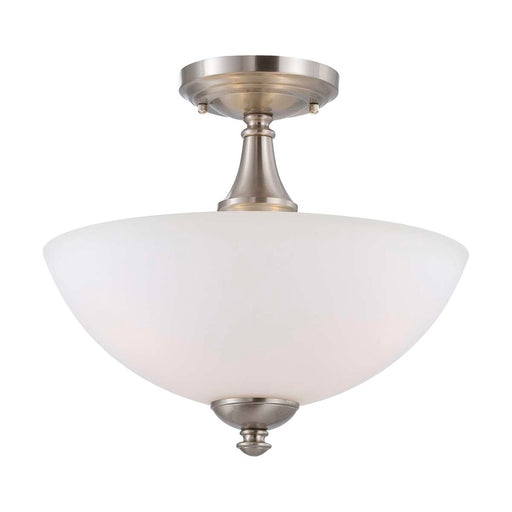 Semi Flush Nuvo 60-5044 Patton - 3 Light - Semi-Flush with Frosted Glass - Brushed Nickel Finish Nuvo