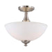 Semi Flush Nuvo 60-5044 Patton - 3 Light - Semi-Flush with Frosted Glass - Brushed Nickel Finish Nuvo