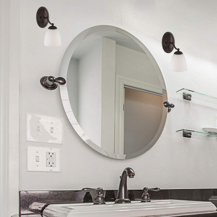 Vanity Nuvo 60-5131 Patton - 1 Light - Vanity Fixture with Frosted Glass - Prairie Bronze Finish Nuvo
