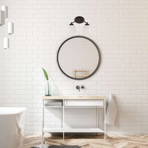 Vanity Nuvo 60-5132 Patton - 2 Light - Vanity Fixture with Frosted Glass - Prairie Bronze Finish Nuvo