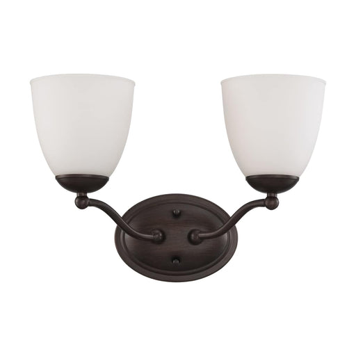Vanity Nuvo 60-5132 Patton - 2 Light - Vanity Fixture with Frosted Glass - Prairie Bronze Finish Nuvo
