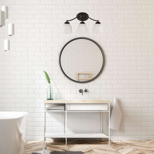 Vanity Nuvo 60-5133 Patton - 3 Light - Vanity Fixture with Frosted Glass - Prairie Bronze Finish Nuvo