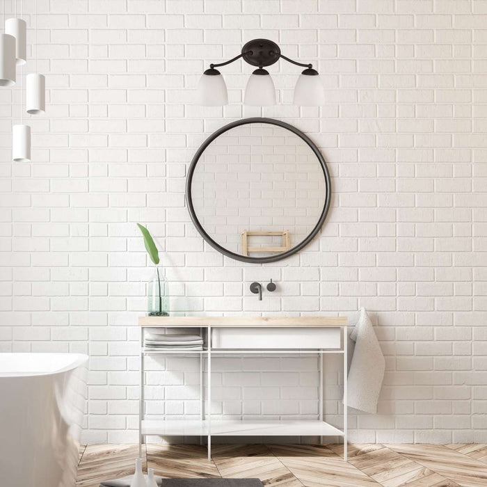 Vanity Nuvo 60-5133 Patton - 3 Light - Vanity Fixture with Frosted Glass - Prairie Bronze Finish Nuvo