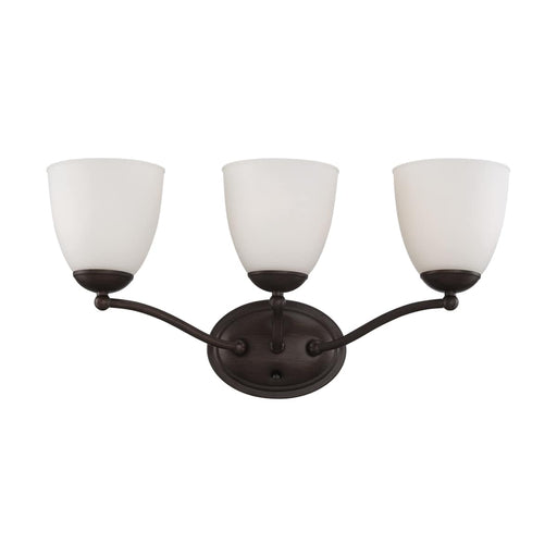 Vanity Nuvo 60-5133 Patton - 3 Light - Vanity Fixture with Frosted Glass - Prairie Bronze Finish Nuvo