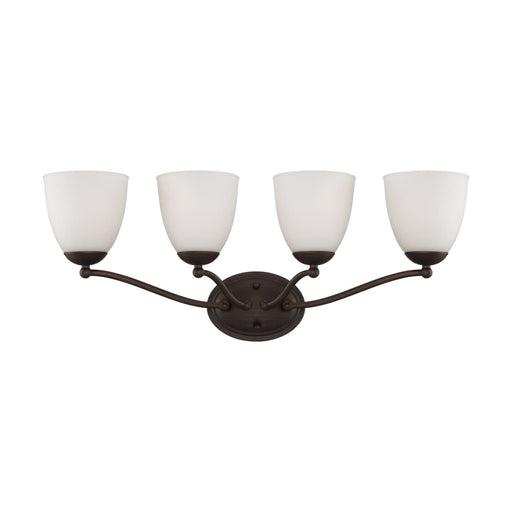 Vanity Nuvo 60-5134 Patton - 4 Light - Vanity Fixture with Frosted Glass - Prairie Bronze Finish Nuvo