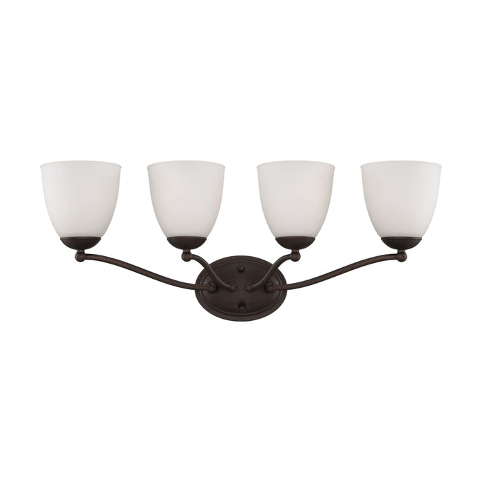 Vanity Nuvo 60-5134 Patton - 4 Light - Vanity Fixture with Frosted Glass - Prairie Bronze Finish Nuvo