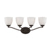Vanity Nuvo 60-5134 Patton - 4 Light - Vanity Fixture with Frosted Glass - Prairie Bronze Finish Nuvo