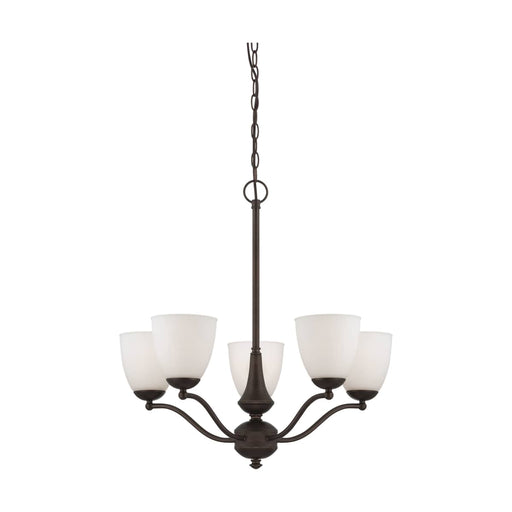 Chandelier Nuvo 60-5135 Patton - 5 Light - Chandelier (Arms Up) with Frosted Glass - Prairie Bronze Finish Nuvo