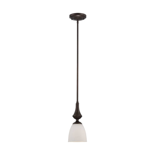 Mini Pendant Nuvo 60-5137 Patton - 1 Light - Mini Pendant with Frosted Glass - Prairie Bronze Finish Nuvo