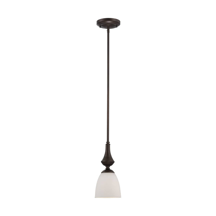 Mini Pendant Nuvo 60-5137 Patton - 1 Light - Mini Pendant with Frosted Glass - Prairie Bronze Finish Nuvo
