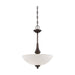 Pendant Nuvo 60-5138 Patton - 3 Light - Pendant with Frosted Glass - Prairie Bronze Finish Nuvo