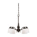 Chandelier Nuvo 60-5143 Patton - 5 Light - Chandelier (Arms Down) with Frosted Glass - Prairie Bronze Finish Nuvo