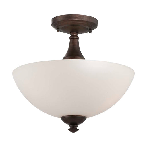 Semi Flush Nuvo 60-5144 Patton - 3 Light - Semi-Flush with Frosted Glass - Prairie Bronze Finish Nuvo