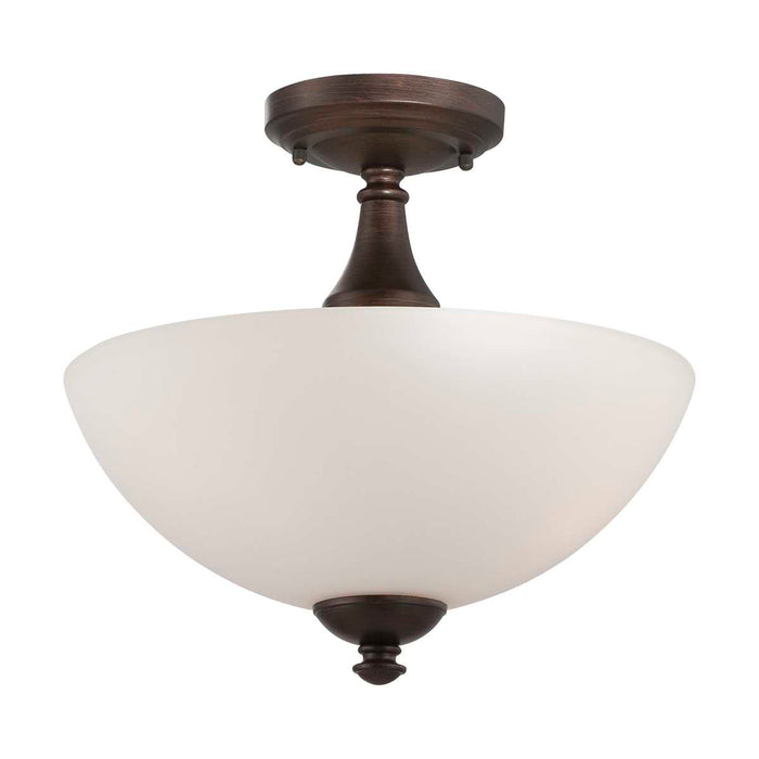 Semi Flush Nuvo 60-5144 Patton - 3 Light - Semi-Flush with Frosted Glass - Prairie Bronze Finish Nuvo