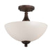 Semi Flush Nuvo 60-5144 Patton - 3 Light - Semi-Flush with Frosted Glass - Prairie Bronze Finish Nuvo