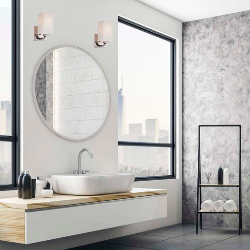 Vanity Nuvo 60-5181 Vista - 1 Light - Vanity Fixture with Etched Opal Glass - Polished Nickel Finish Nuvo