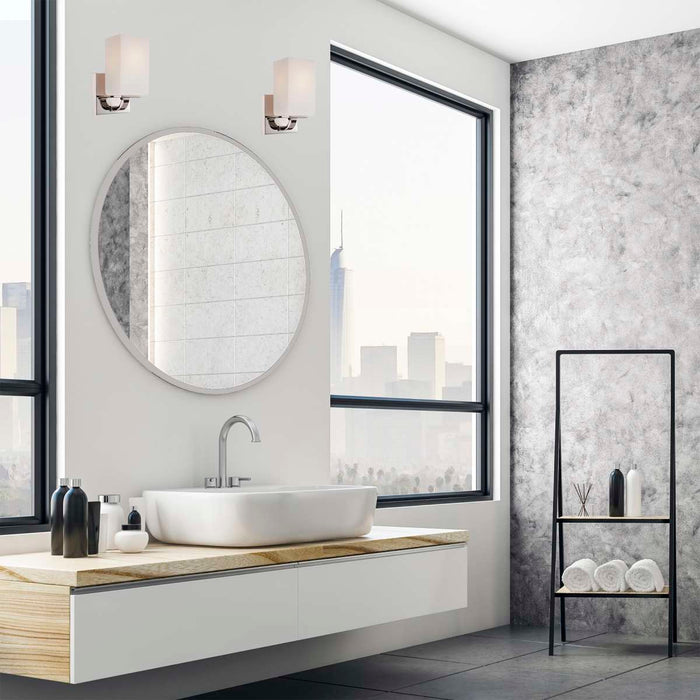 Vanity Nuvo 60-5181 Vista - 1 Light - Vanity Fixture with Etched Opal Glass - Polished Nickel Finish Nuvo