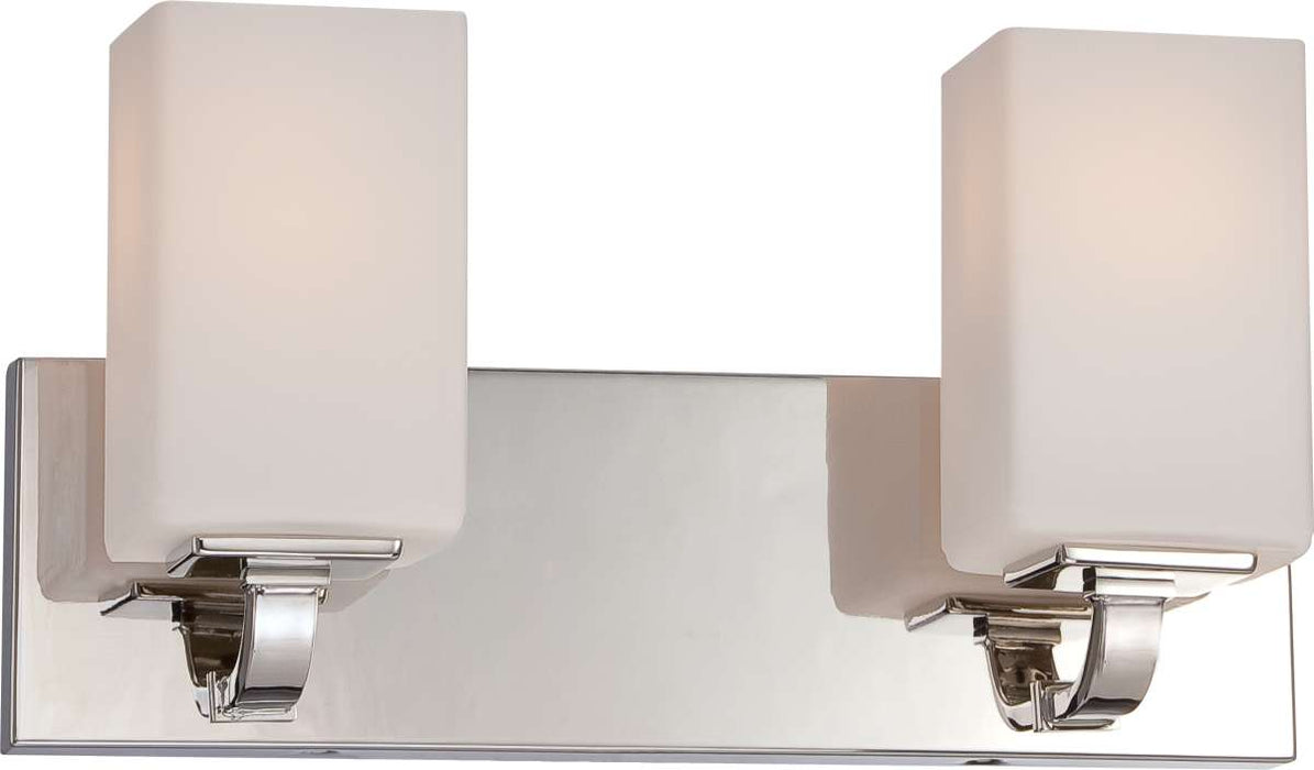 Vanity Nuvo 60-5182 Vista - 2 Light - Vanity Fixture with Etched Opal Glass - Polished Nickel Finish Nuvo