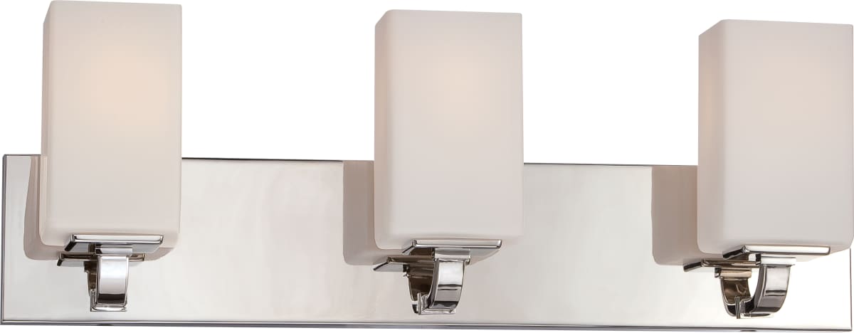 Vanity Nuvo 60-5183 Vista - 3 Light - Vanity Fixture with Etched Opal Glass - Polished Nickel Finish Nuvo