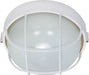 Bulk Head Nuvo 60-518 1 Light - 10 in. - Round Cage Bulk Head - Die Cast Bulk Head - Semi Gloss White Finish Nuvo