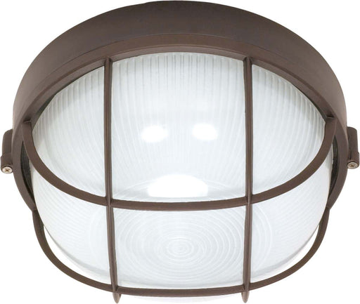Bulk Head Nuvo 60-519 1 Light - 10 in. - Round Cage Bulk Head - Die Cast Bulk Head - Architectural Bronze Finish Nuvo