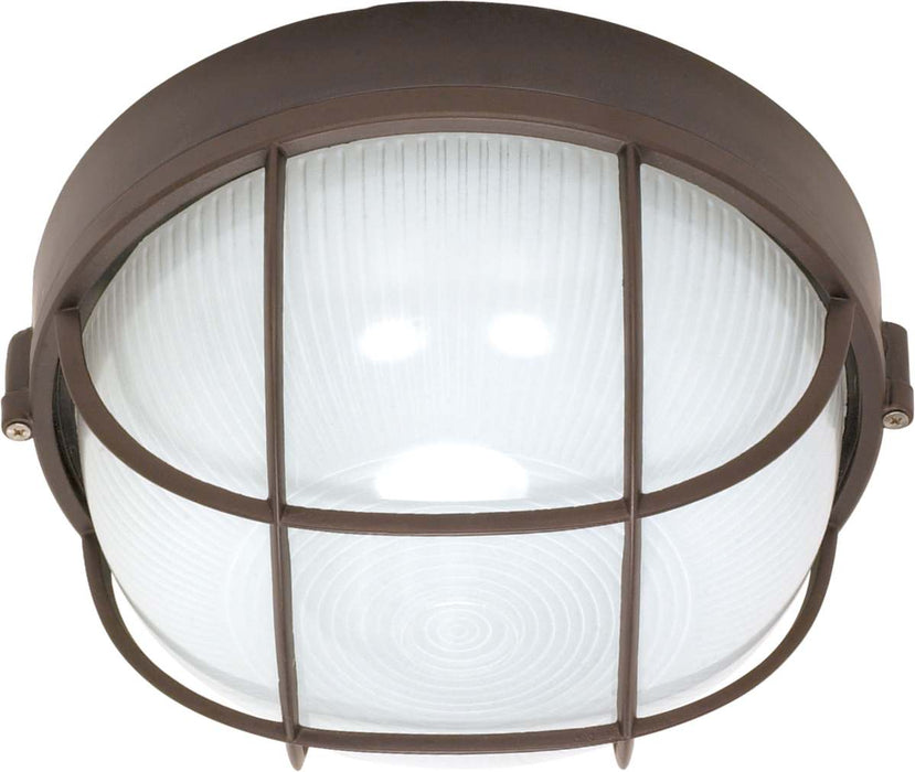 Bulk Head Nuvo 60-519 1 Light - 10 in. - Round Cage Bulk Head - Die Cast Bulk Head - Architectural Bronze Finish Nuvo