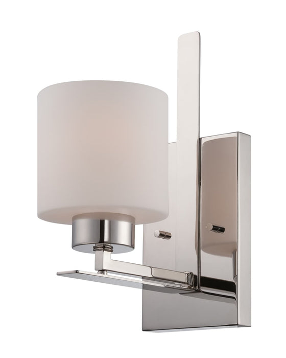 Vanity Nuvo 60-5201 Parallel - 1 Light - Vanity Fixture with Etched Opal Glass - Polished Nickel Finish Nuvo