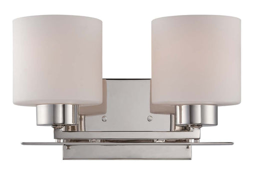 Vanity Nuvo 60-5202 Parallel - 2 Light - Vanity Fixture with Etched Opal Glass - Polished Nickel Finish Nuvo