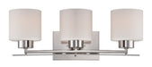 Vanity Nuvo 60-5203 Parallel - 3 Light - Vanity Fixture with Etched Opal Glass - Polished Nickel Finish Nuvo