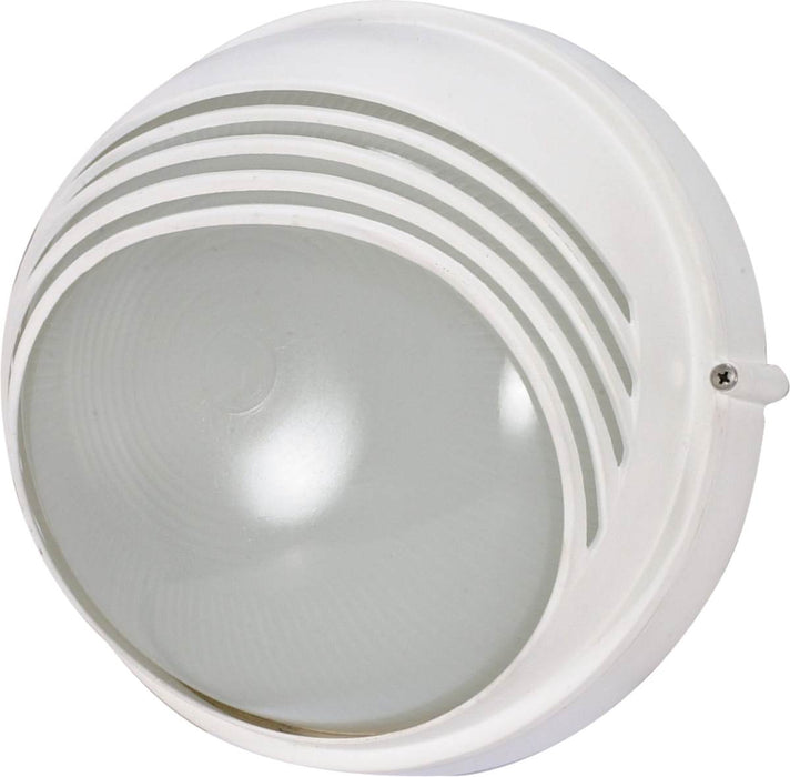 Bulk Head Nuvo 60-520 1 Light - 10 in. - Round Hood Bulk Head - Die Cast Bulk Head - Semi Gloss White Finish Nuvo