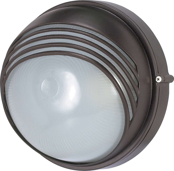 Bulk Head Nuvo 60-521 1 Light - 10 in. - Round Hood Bulk Head - Die Cast Bulk Head - Architectural Bronze Finish Nuvo