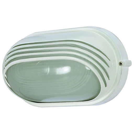 Bulk Head Nuvo 60-522 1 Light - 10 in. - Oval Hood Bulk Head - Die Cast Bulk Head - Semi Gloss White Finish Nuvo