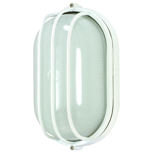 Bulk Head Nuvo 60-524 1 Light - 10 in. - Oval Cage Bulk Head - Die Cast Bulk Head - Semi Gloss White Finish Nuvo