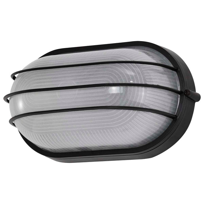 Bulk Head Nuvo 60-525 1 Light - 10 in. - Oval Cage Bulk Head - Die Cast Bulk Head - Architectural Bronze Finish Nuvo
